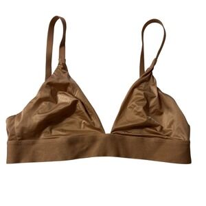 Negative Bra Size 1 Glace Triangle Bra in Buff Plunge Lightweight Opaque